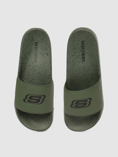 

Skechers Men Olive Green SIDE LINES Printed Sliders