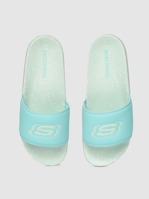 

Skechers Women Green Printed SIDE LINES 2 - PAINT HUES Sliders