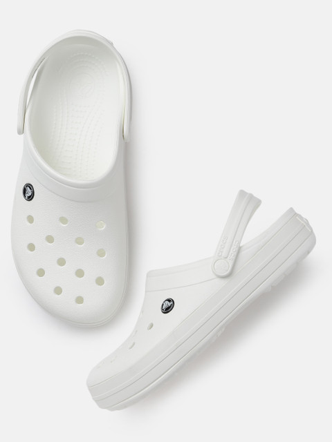 

Crocs Unisex White Solid Crocband Clogs