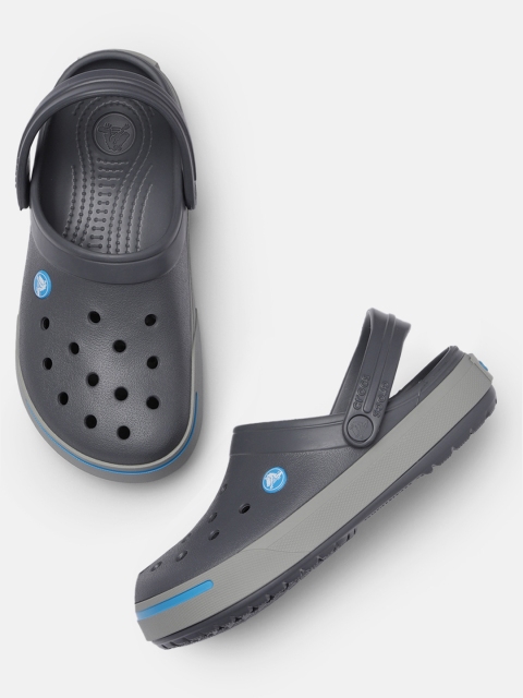 

Crocs Unisex Grey Solid Crocband II Clogs