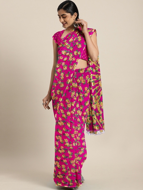 

Pavechas Pink Printed Polyester Saree