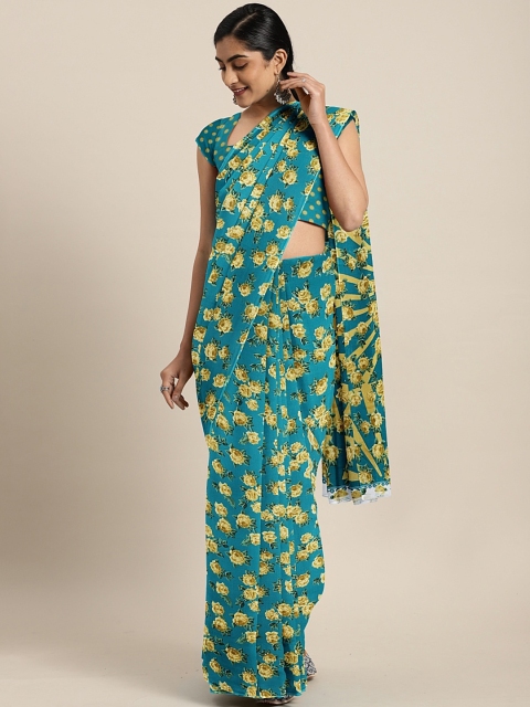 

Pavechas Green Printed Polyester Saree