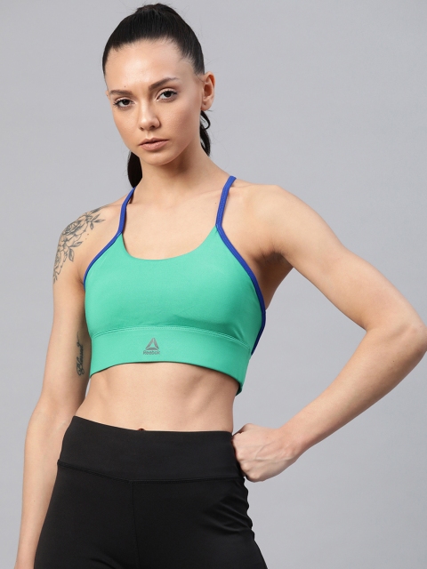 

Reebok Women Green Solid Workout New Tri Back Padded Bra FI8480