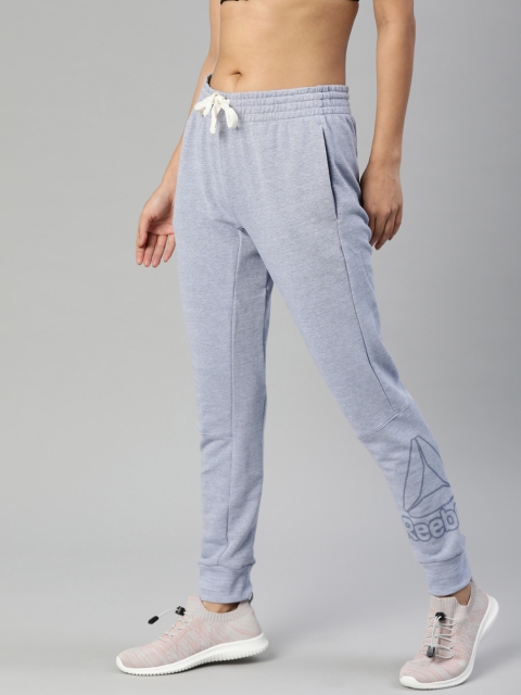 

Reebok Women Blue Solid TE Marble Logo Joggers