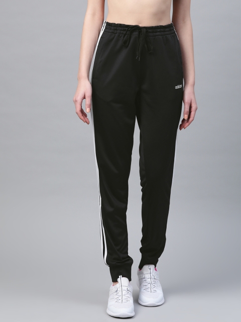 

ADIDAS Women Black Solid Slim Fit Essentials 3-Stripes Joggers