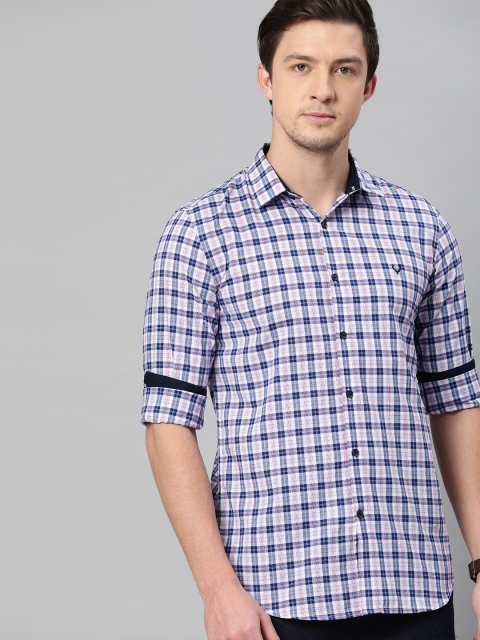 

Allen Solly Sport Men White & Navy Blue Slim Fit Checked Casual Shirt