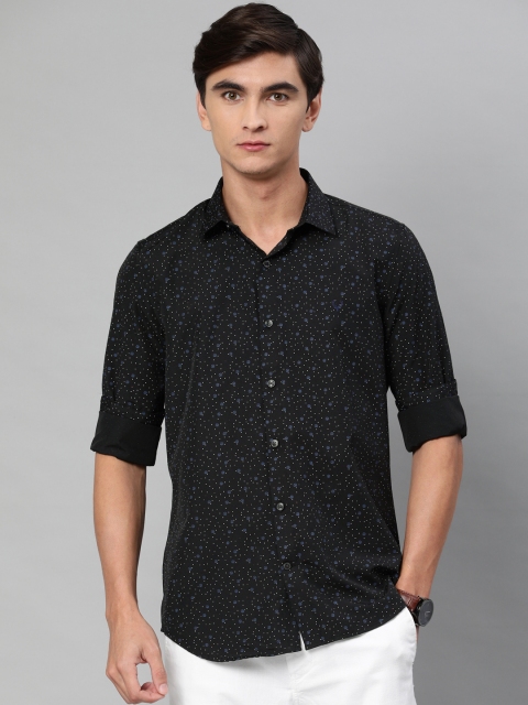 

Allen Solly Sport Men Black & Navy Blue Slim Fit Printed Casual Shirt