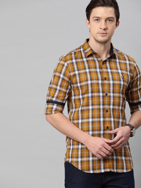 

Allen Solly Sport Men Yellow & White Slim Fit Checked Casual Shirt