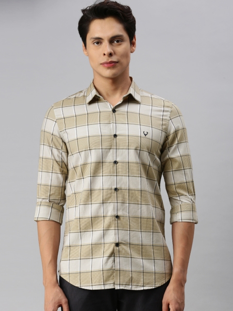 

Allen Solly Sport Men Khaki Regular Fit Checked Casual Shirt