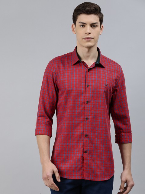 

Allen Solly Sport Men Red & Blue Modern Slim Fit Checked Cotton Casual Shirt