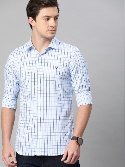 

Allen Solly Sport Men White & Blue Slim Fit Checked Casual Shirt
