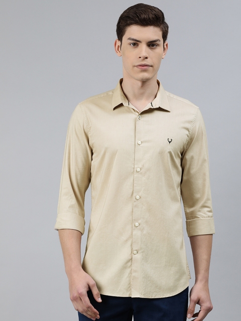 

Allen Solly Sport Men Beige Modern Slim Fit Solid Cotton Casual Shirt