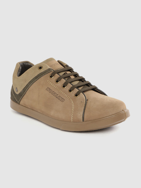 

Woodland Men Khaki Solid Nubuck Sneakers