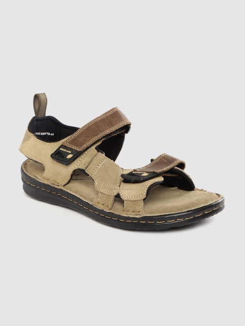 

Woodland Men Khaki Leather Comfort Sandals