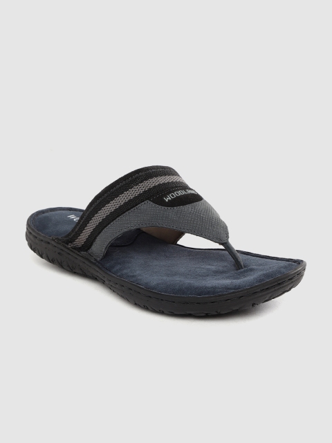

Woodland Men Grey & Black Woven Design Comfort Sandals