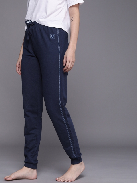 

Allen Solly Woman Women Navy Blue Solid Lounge Jogger Pants