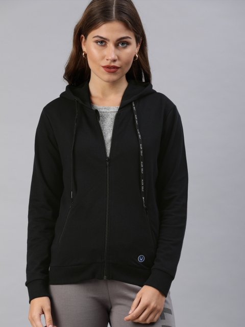 

Allen Solly Woman Women Black Solid Hooded Sweatshirt