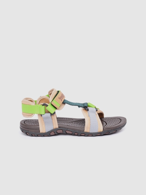 

The Roadster Lifestyle Co Women Beige & Green Colourblocked Sports Sandals