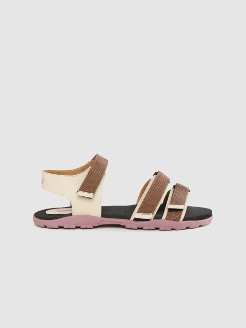 

The Roadster Lifestyle Co Women Brown & Beige Colourblocked Sports Sandals