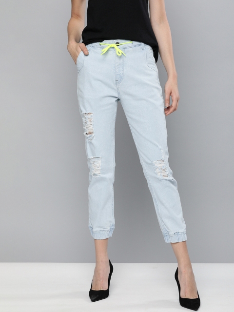 

Kook N Keech Women Blue Regular Fit Distressed Joggers
