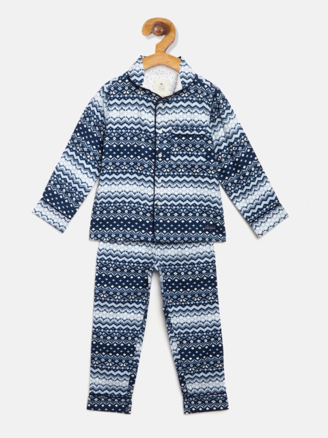 

Cherry Crumble Kids Blue Striped Night Suit