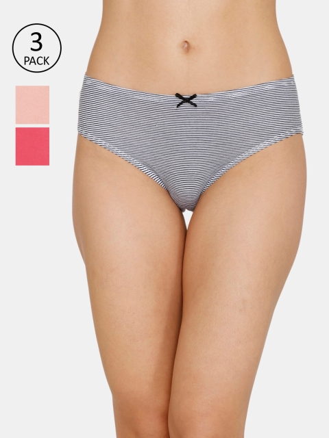 

Zivame (Pack of 2) Bikini High Rise Anti-Microbial Panty - Rose Plum, Multi