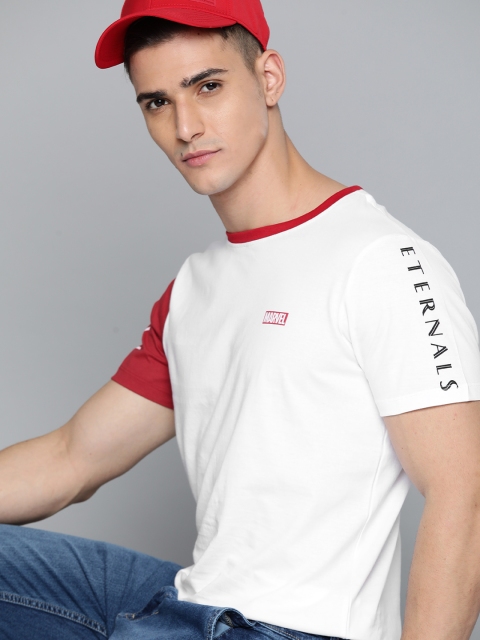 

Kook N Keech Marvel Men White Pure Cotton Printed Detail T-shirt
