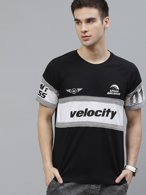 

Kook N Keech Men Black & White Cotton Printed Round Neck T-shirt