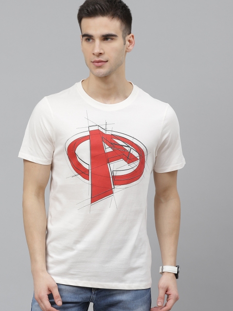 

Kook N Keech Marvel Men White Pure Cotton Printed Round Neck T-shirt