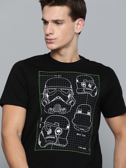 

Kook N Keech Star Wars Men Black & White Pure Cotton Printed Round Neck T-shirt