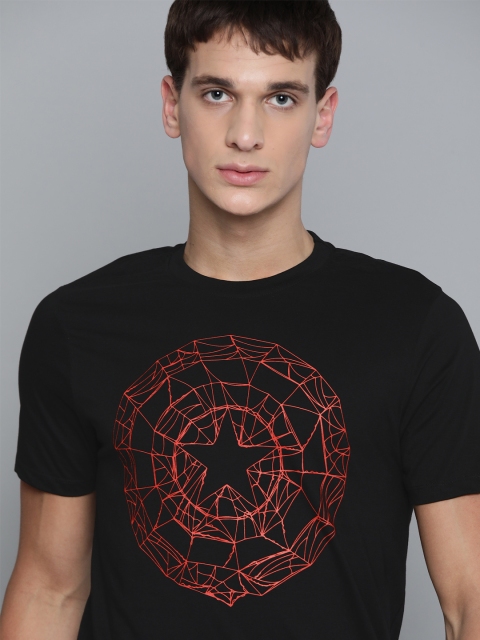 

Kook N Keech Marvel Men Black & Red pa Round Neck T-shirt