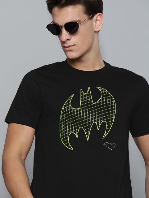 

Kook N Keech Batman Men Black & Green Batman Printed Pure Cotton Round Neck T-shirt