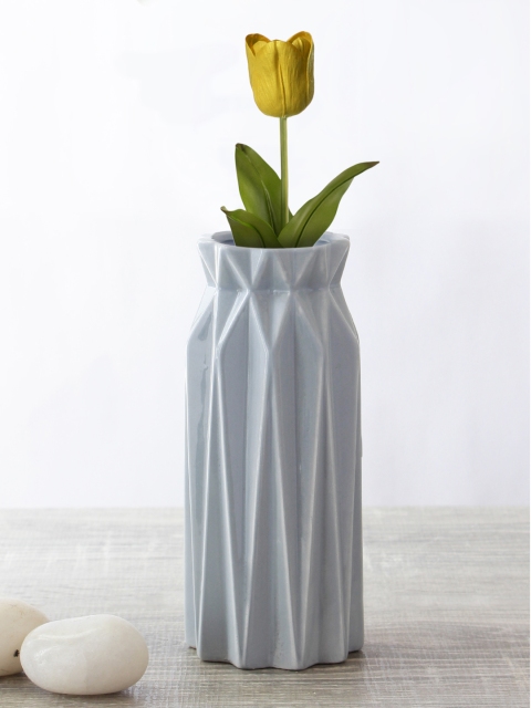 

TAYHAA Grey Textured Ceramic Flower Vase