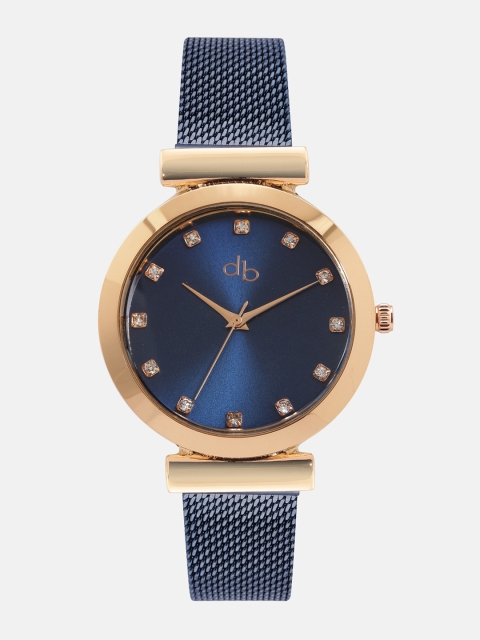 

DressBerry Women Navy Blue Embellished Analogue Watch DB20-3J