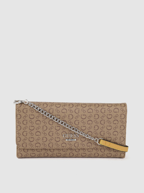 

GUESS Brown Brand Logo Print Sling Bag with Detachable Sling Strap