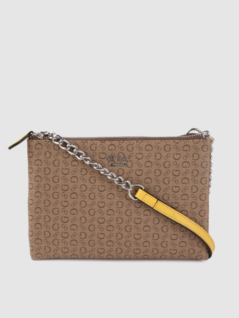 

GUESS Brown Brand Logo Print Sling Bag