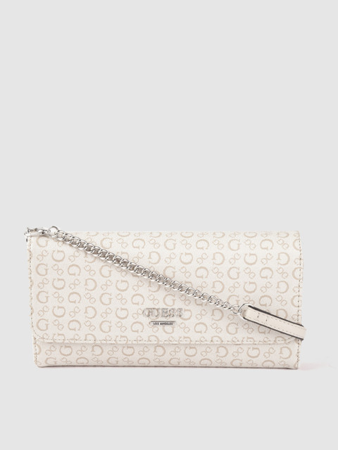 

GUESS Beige Brand Logo Print Sling Bag