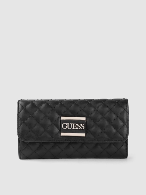 

GUESS Women Black Quilted Three Fold Wallet