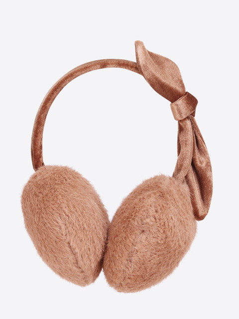 

CUTECUMBER Girls Brown Solid Fur Earmuffs