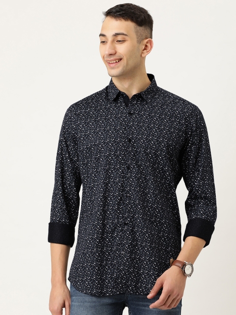 

COUPER & COLL Men Black Premium Slim Fit Printed Casual Shirt