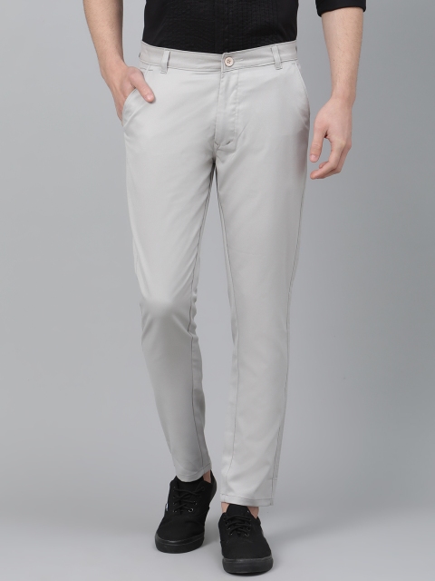 

DENNISON Men Grey Smart Tapered Fit Solid Regular Trousers