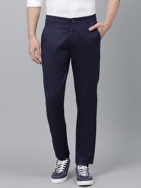 

DENNISON Men Navy Blue Smart Tapered Fit Solid Regular Trousers