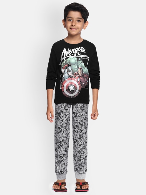

Loocust Boys Black & Grey DISNEY AVENGERS Printed Nightsuit