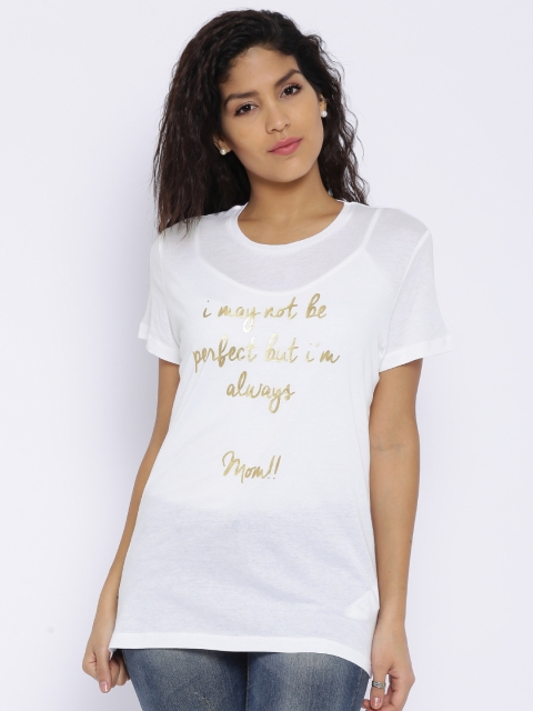 

MANGO White Text Print T-shirt