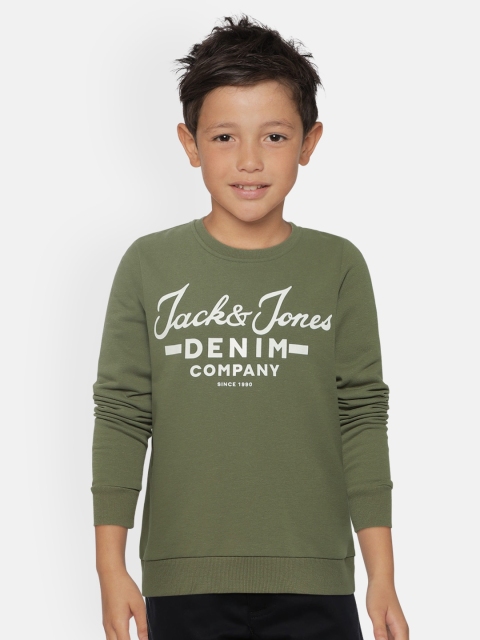 

Jack & Jones Boys Olive Green Printed Sweatshirt