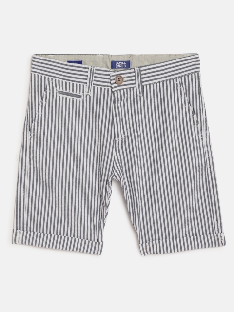 

Jack & Jones Boys Blue & White Striped JJI MAX Slim Fit Chino Shorts