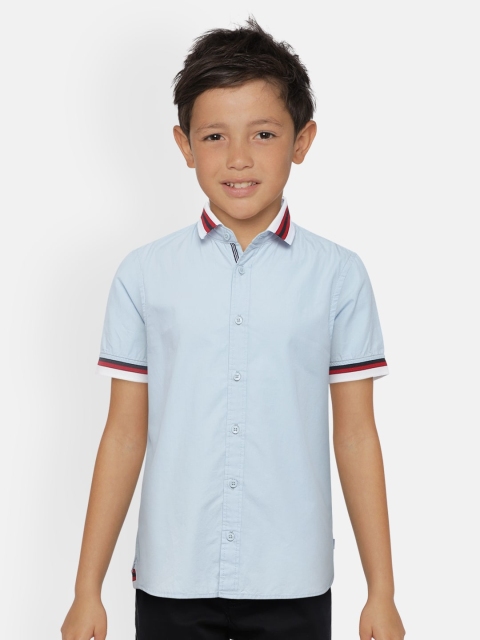 

Jack & Jones Boys Blue Slim Fit Solid Casual Shirt