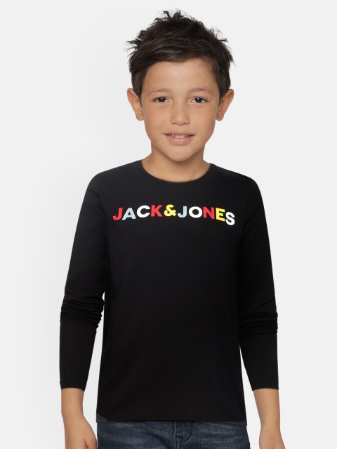 

Jack & Jones Boys Black Printed Round Neck T-shirt
