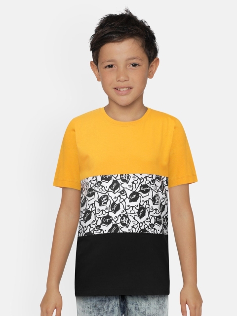 

Jack & Jones Boys Yellow & White Printed Organic Cotton Sustainable T-shirt