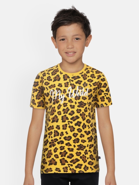 

Jack & Jones Boys Yellow Animal Printed Round Neck T-shirt